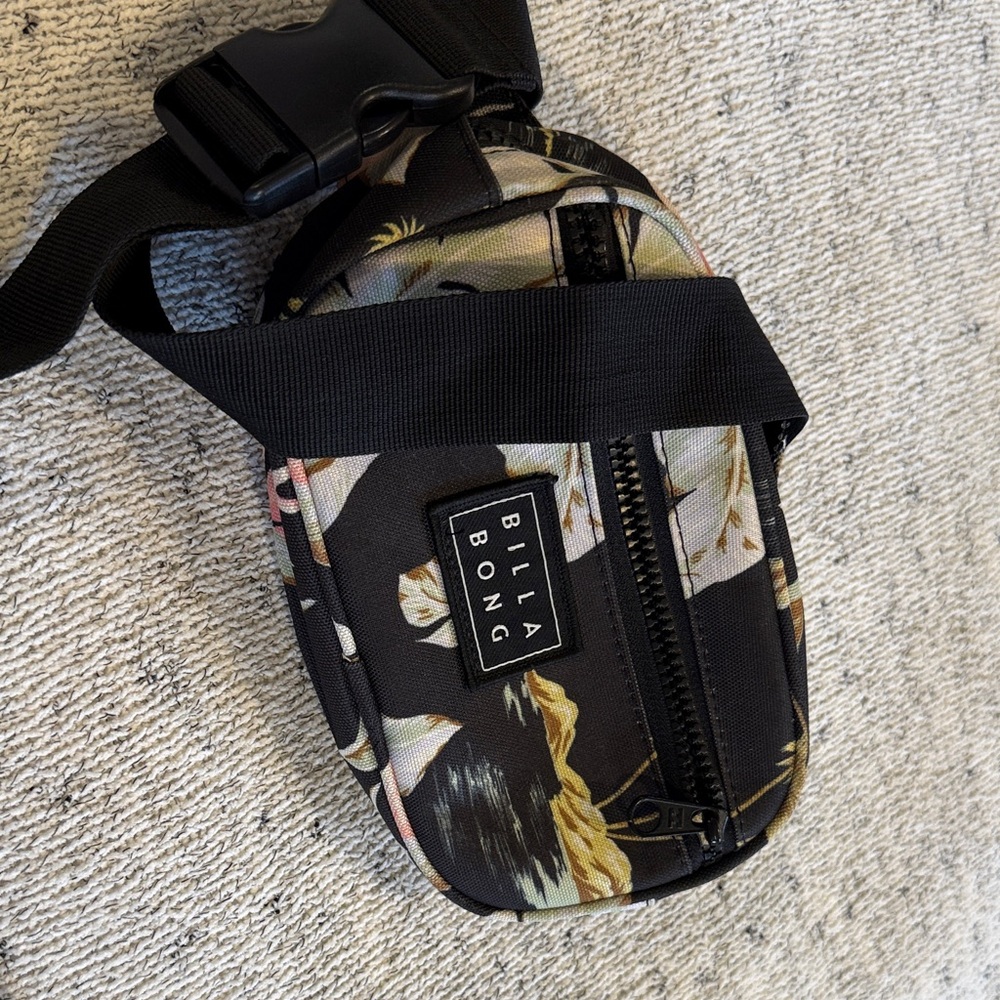 Billabong Black and Floral Belt Bag